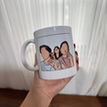 Color Line Art Faceless Portrait Mug – White 11oz, Personalized Hand-Drawn Design