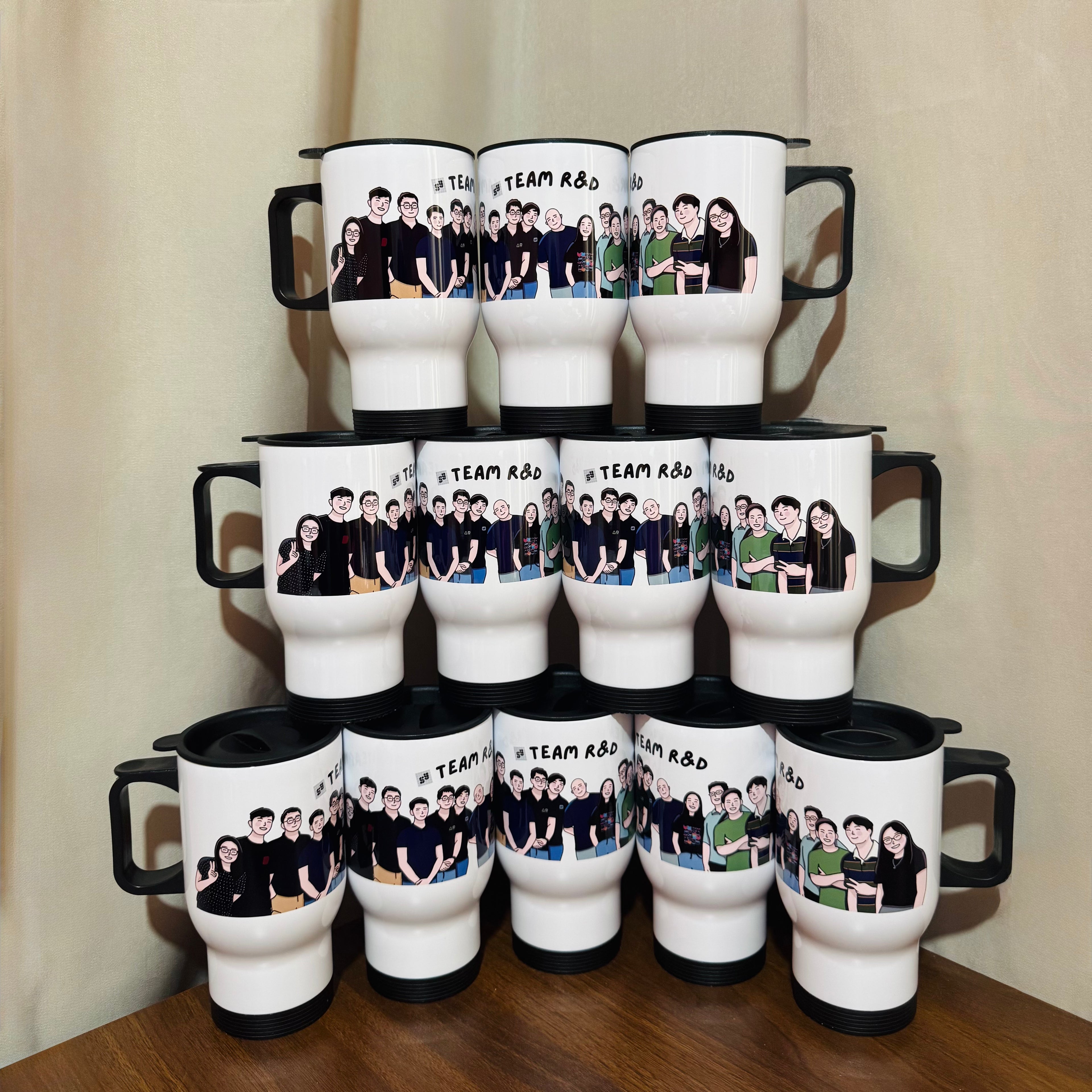 Cartoon Portrait Mug – Travel Mug, Personalized Hand-Drawn Design