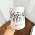 Black & White Line Art Faceless Portrait Mug – White 15oz, Personalized Hand-Drawn Design